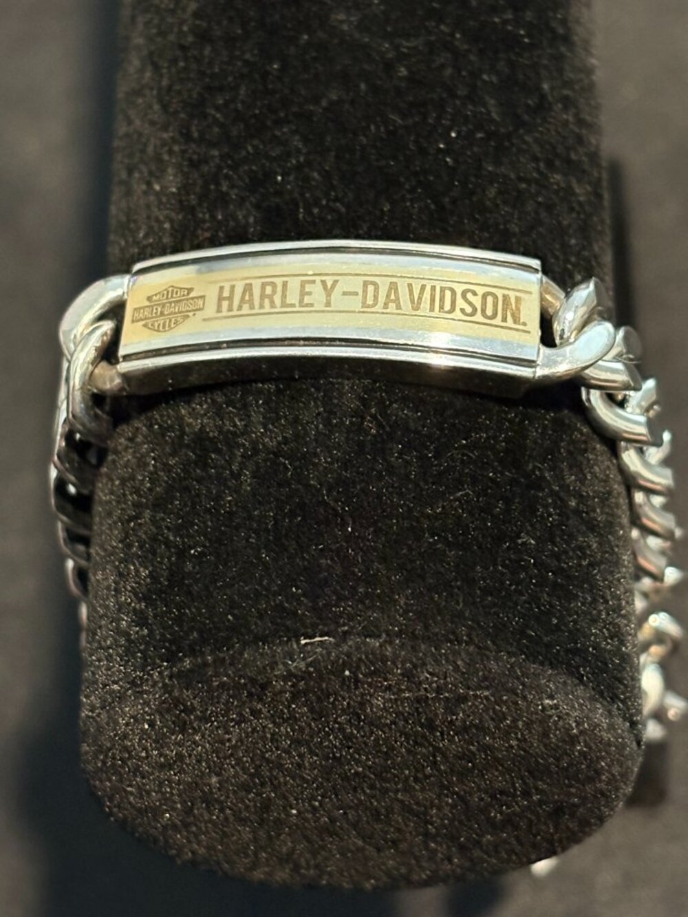 Harley-Davidson® Men's Classic Curb Link Bracelet - Sterling Silver & Gold